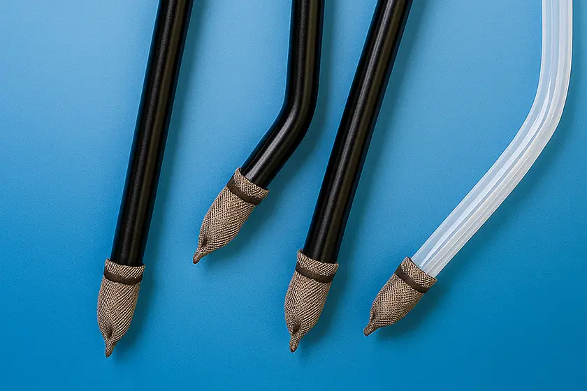 An array of heat-sealed filter pick-up tubes